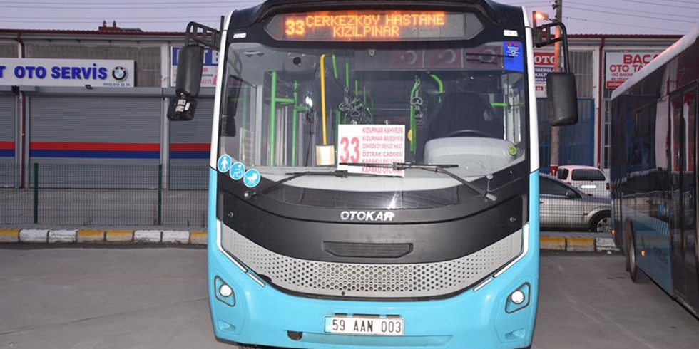 Kapaklı-Çerkezköy-Kızılpınar Hattı Otobüs seferlerimiz Başladı