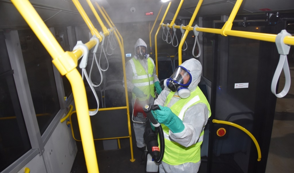 TBB Otobüsleri Salgın Hastalıklara Karşı Dezenfekte Ediliyor
